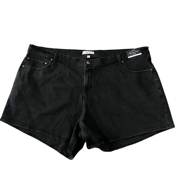 Abercrombie & Fitch Curve Love High Rise The Dad Short 37/24 Women’s Black - Picture 1 of 4